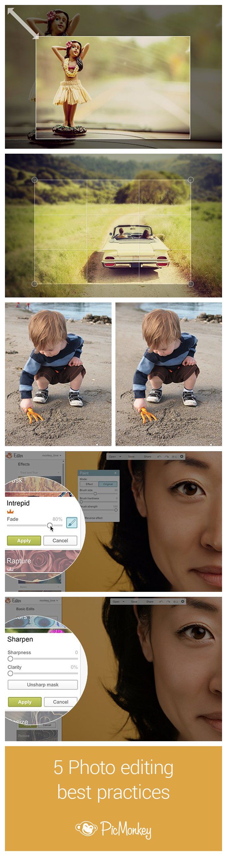 5 Photo Editing Tips for Primo Pics | PicMonkey | Photoshop photography